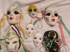 Mardi Gras Mask Lot Ceramic Wall Art Various Sizes