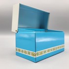 Vintage Ohio Art Retro Tin Metal Recipe Box With Floral Design   Blue Base