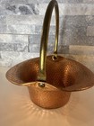 Vintage Coppercraft Guild Hammered Copper Basket Brass Handle Taunton Ma