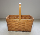 Vintage 1997 Large Longaberger Baskets Handwoven 14 5 x10 x7  W  Single Handle