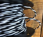 Cloth Covered Cord -  Black   White 2-wire Twisted  Vintage Style Fabric Lamp 