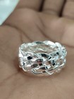 Handmade 925 Sterling Silver Braided Ring Woven Band Simple Jewelry Gift