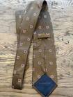 Ermenegildo Zegna Olive Brown Geometric Medallion Silk Tie