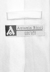 Antonio Ricci 100  Silk Necktie Solid White Twill Tone On Tone Mens Neck Tie