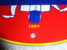 Vintage 1957 Esso Oil Drop Boy  vespa Scooter  11 3 4  Porcelain Metal Gas Sign 