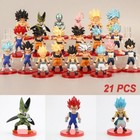 21pcs Dragon Ball Z Figures Super Saiyan Goku Vegeta Gotenks Mini Action Figures