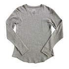 Time And Tru Womens Grey Waffle Knit Thermal Long Sleeve Top Small 4-6