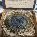 Harley Davidson Belt Buckle  Side Flying Eagle Sprocket 93 Brass New Old Stock