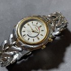 Beautiful Seiko Kinetic 100m 3m22-0e49 Wristwatch Two Tone Working Used