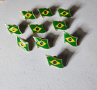 Lot Of 10 Brazil Country Flag Lapel Hat Pins