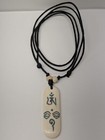 Tibetan Buddhist Om Mantra Eyes Of Buddha Yak Bone Pendant Adjustable Necklace