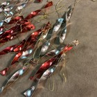 Antique Cut Tin Metal Red Silver Christmas Tree Icicle Decorations From 1940s