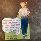 Htf Vintage 1960s Tuf Nut Shirts And Jeans Cardboard Display Stand Girl 