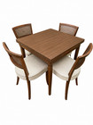 Vintage Mid-century Modern Dining Set    expandable Drop Leaf Table  4 Cane Chairs