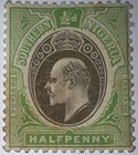 Travelstamps   1907 Southern Nigeria Stamps Sc  21  Mint Og Hinged  Half Penny