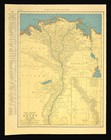 Vintage Nile River Map Upper Egypt Cairo Luxor Karnak East Africa Old Original