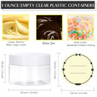 24 Pack 1 Oz Plastic Jars Round Clear Cosmetic Container Jars Lids Labels Jars