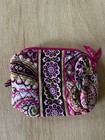 Vera Bradley Quilted Fabric Zipper Makeup Bag Pink Paisley