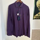 Polo Ralph Lauren Knit Dress Shirt Purple Xxl Ttg Button Down Long Sleeve Men