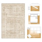 8x10 Washable Area Rug Beige Vintage Distressed Neutral Oriental Large
