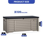 Extra-large Deck Storage Box W seat 120 Gallon Outdoor Organizer Chest Organizer