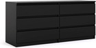 Black Matte 6 Drawer Double Dresser  Bedroom Furniture storage  Modern