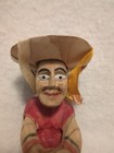 Vintage Wooden Carved Hand-painted Vietnamese Man Figurine 5 In