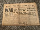 The Daily News Newspaper Start Of World War 1 04 06 1917 Super Rare And Vintage