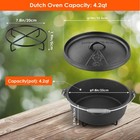 Dutch Oven Pot With Lid  4 2 Quart Cast Iron Dutch Oven  Without Feet With Stand