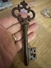 Victorian Castle Key Cast Iron Skeleton Collector Patina Cathedral Metal Gift