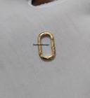 925 Sterling Silver Diamond Oval Carabiner Enhancer Lock Clasp Jewelry gift