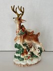 Fitz And Floyd Father Noel Deer Candleholders Dillard   s Exclusive     Euc 