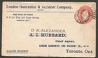 1899 London Guarantee 2-sided Advertising Cover 3c Pse Duplex Quebec To Toronto