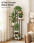 Bamworld 5 Tier Plant Stand Indoor Tall Plant Shelf Corner Plant Table Brown