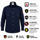 Flame Resistant Fr Welding Shirt - Heavy Weight - 100  Cotton - 9 Oz