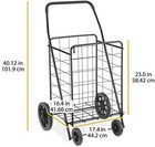 Utility Foldable Shopping Cart W  Wheels 100 Lb Capacity Heavy Duty Extra Large