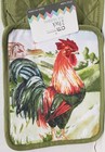 Set Of 2 Same Printed Jumbo Pot Holders  7 x8   Red Headed Rooster  Am