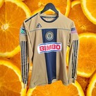 Adidas Philadelphia Union Mls Soccer Jersey Long Sleeve Bimbo Patch M