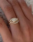2ct Marquise Cut Moissanite Wedding Ring Set 14k Yellow Gold Plated