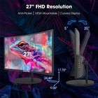Curved 27  Fhd 1080p 75hz Led Monitor Hdmi Vga Build-in Speakers Edge-less Me   