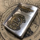 Limited Edition Budweiser Zippo Lighter With Leather Case  Vintage Lighter