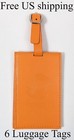 Advent Orange Bonded Leather Travel Luggage Tags Suitcase Baggage Id Set Of 6