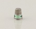 Sterling Silver Guilloche Enamel Painted Flower Thimble Size 10 Opening 17mm
