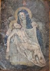 Antique Retablos Religious Figures Oil On Tin