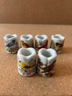 Vintage Mini Taper Candle Holders Birds Of 6 Scalloped Edge Germany