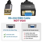 Usb To Serial Adapter Ftdi Chipset Db9 Pin Rs232 Female 3 Ft Cable Converter