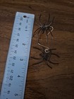 Plastic Spider Singles Dangle Drop Earrings Black Halloween Scary Handmade