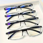 4 Pk Mens Rectangular Rimless Blue Light Blocking Reading Glasses Unisex Readers