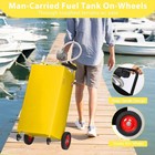 35 Gallon Portable Fuel Caddy W  Manual Pump  Gas Diesel Transfer Tank On Wheels