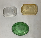 Art Nouveau Intaglio Transparent Glass Open Salt Cellar Lot Polo Roses Chariot